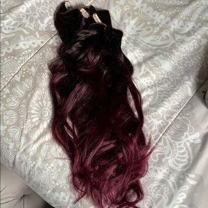 Bellami burgundy balayage hair extensions 21 inch